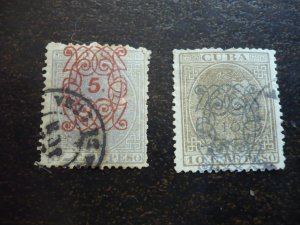 Stamps - Cuba - Scott# 115-117 - Used - d Surcharged and Overprinted