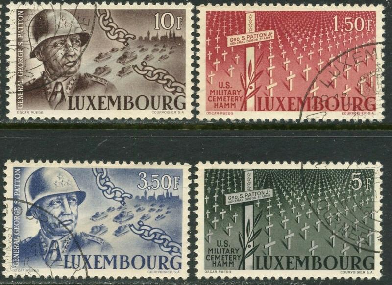 LUXEMBOURG Sc#242-245 1947 General Patton Complete Set Used