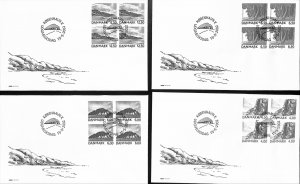 Denmark Danmark Scott 1226-1229 FDC block of 4,  landscapes