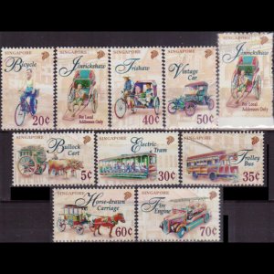 SINGAPORE 1997 - Scott# 780-9 Transportation Set of 10 NH