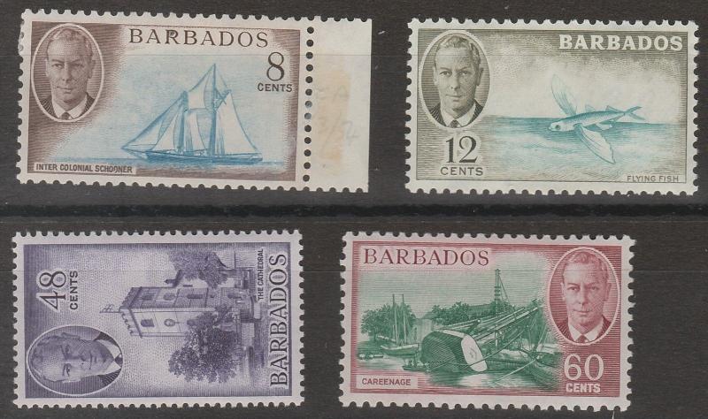 BARBADOS 1950 KGVI PICTORIAL RANGE TO 60C