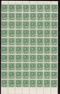 Canada #128a VF/NH Rare Imperforate Between Sheet Of Eighty