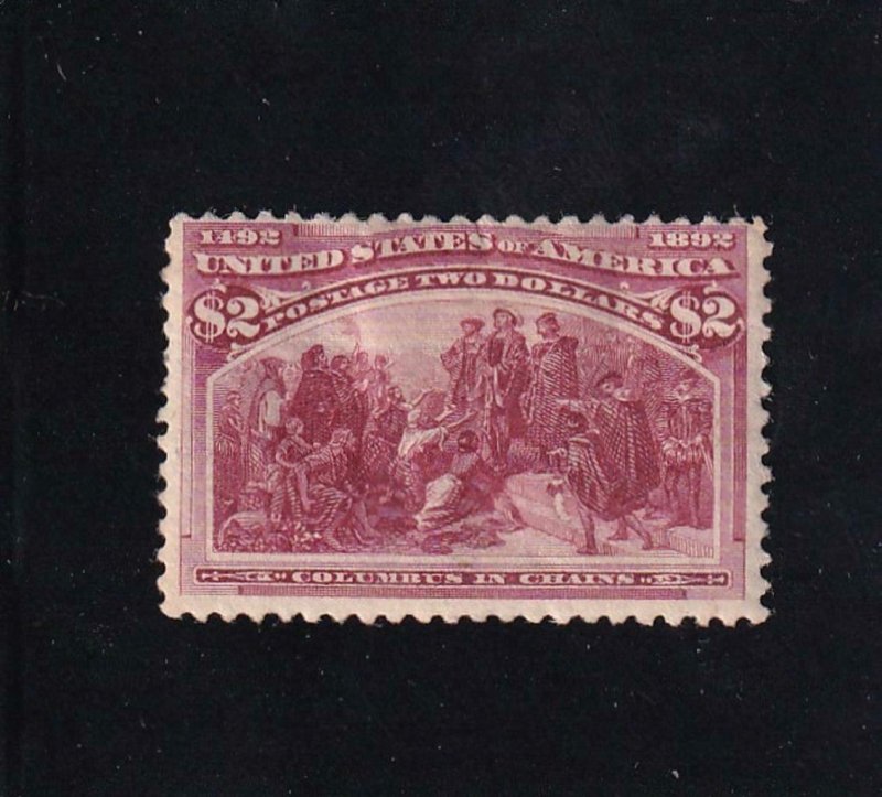 $2.00 Columbus Issue, Sc #242,MH, Thins (45359) 