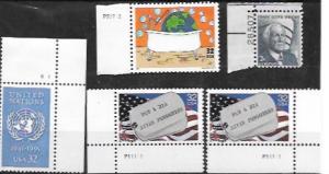 US #2951, 66, 74  - MNH Plate #'s singles.