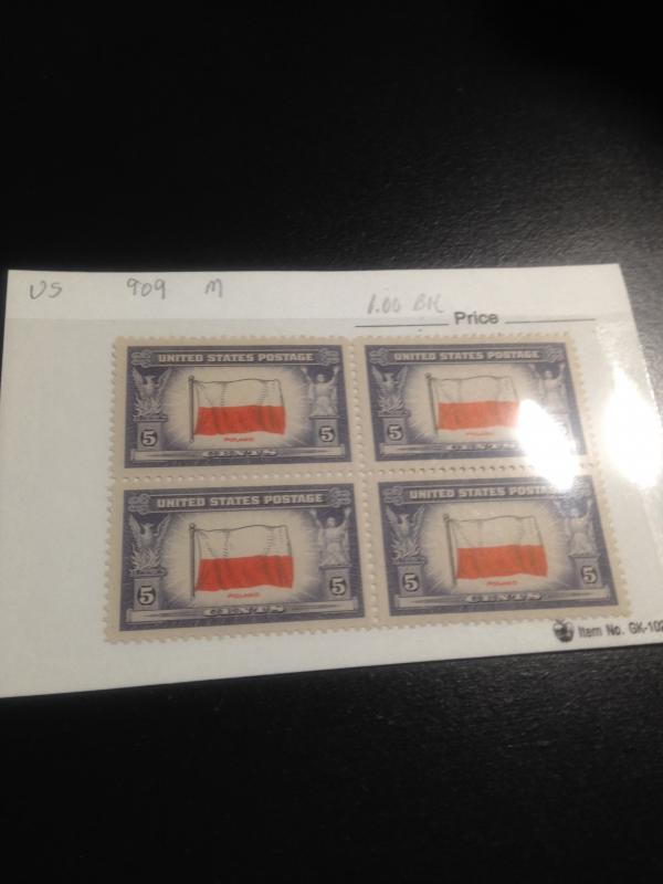Us sc 909 mnh block of 4