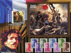 Sao Tome & Principe 2010 EUGENE DELACROIX Paintings s/s Perforated Mint (NH)