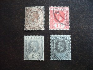 Stamps - Gold Coast - Scott# 84-86,90 - Used Part Set of 4 Stamps