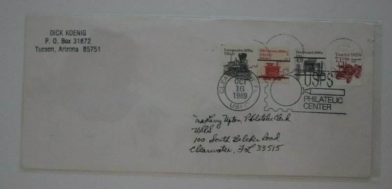 USPS Philatelic Center Clearwater FL 1989 Philatelic Cover