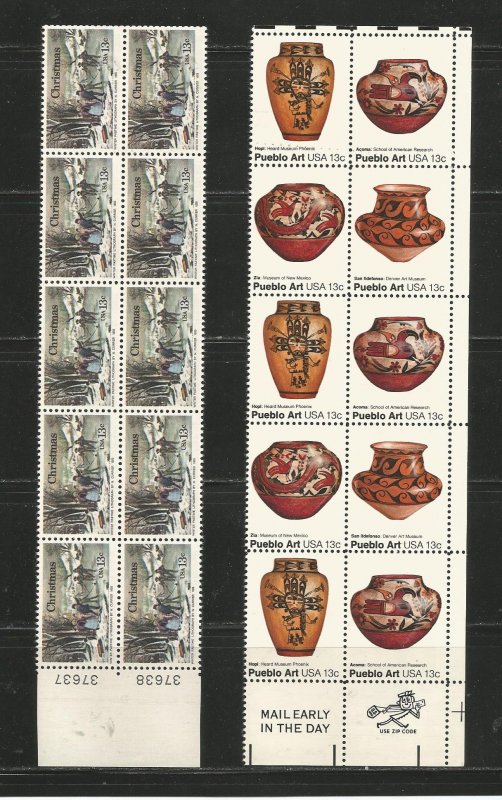 USA Stamps #1702,1709 Blocks of 10