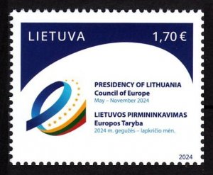 LITHUANIA 2024-04 EUROPA: Presidency in Council of Europe. Flag, MNH