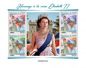 NIGER - 2022 - Queen Elizabeth II - Perf 4v Sheet - Mint Never Hinged