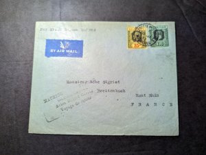 1947 British Mauritius Airmail First Flight Cover FFC to Breitenbach France