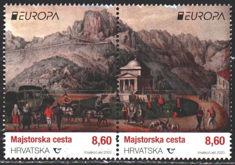 Croatia. 2020. 1353-54. Architecture, horsemen, europe-sept. MNH.