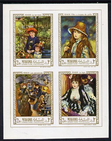 Manama 1967 Paintings by Renoir imperf m/sheet unmounted ...