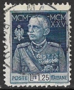 ITALY 1925-26 1.25L Victor Emmanuel III Perf. 11 Issue Sc 177a VFU