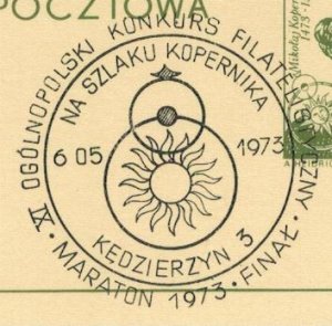 Poland 1973 Card Special Cancellation Nicolaus Copernicus Astronomy Space