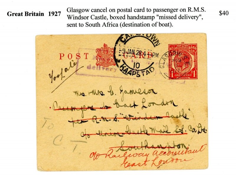 Great Britain 1927 Postal Card