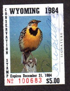 Wyoming Conservation stamp, used, Sc # WY-1, CV = $ 6.00, 1984 Lot 230738