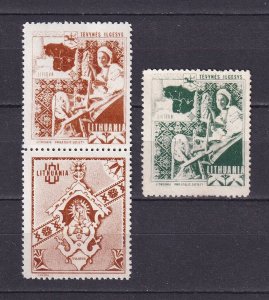 Lithuania Philatelic Society USA Souvenir 3 Stamps Mint