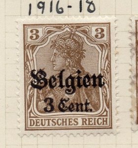 Belgium 1916-18 Early Issue Fine Mint Hinged 3c. Optd Surcharged NW-184339
