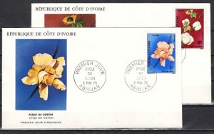 Ivory Coast, Scott cat. 394-395. Cotton issue. 2 First day covers. ^