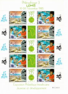 Mali 1985 MNH Sc 527-8 Five pairs with labels sheet of 10