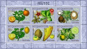 MOZAMBIQUE 2007 SHEET FRUITS FRUTOS TREES ORANGE LEMON LIME COCONUT moz7115a