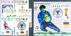 Korea. North. Sport. Football 1990. Series + Sheet.