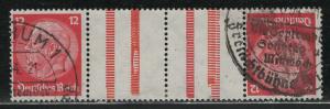 Germany Scott # 406 (2), 2 label, used, tete beche, Mi# KZ19