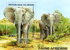 Benin 1995 ELEPHANT WILD ANIMAL s/s Perforated Mint (NH)