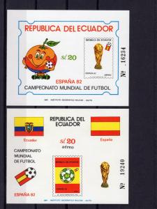 Ecuador 1981 Mi#Bl.103/104 WORLD CUP SPAIN 1982 CHAMPIONSHIPS 2 S/S