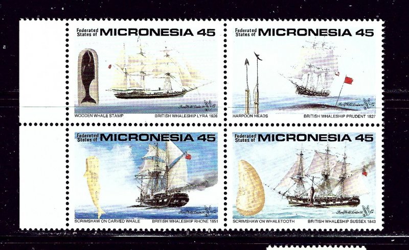 Micronesia 113a MNH 1990 Ships block of 4