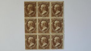 US O79 15c Treasury Department Official Unused Fine NG AV-F BLOCK 9 Stamps