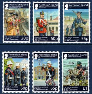 ASCENSION 2014 Royal Marines Anniversary; Scott 1123-27, SG 1203-08; MNH