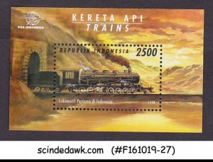 INDONESIA - 1998 STEAM RAILWAY LOCOMOTIVES - MIN/SHT MNH