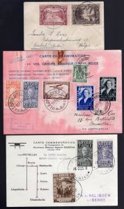 Belgian Congo 1936-1951 Group of 9 Covers First Flight, Censored, etc