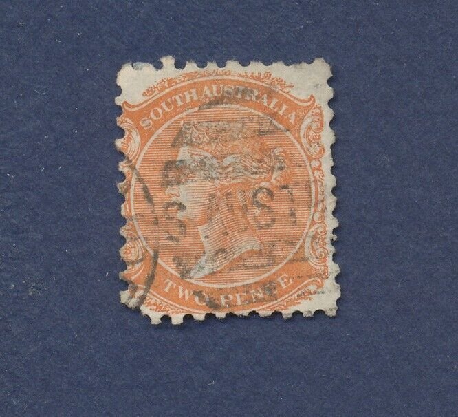 SOUTH AUSTRALIA - Scott 58 - used - 2p orange red - perf 10 - 1875 --b