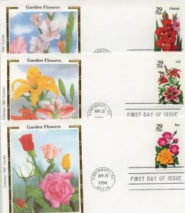 1994 Garden Flowers Set of 5 (Scott 2829-33) Colorano FDC