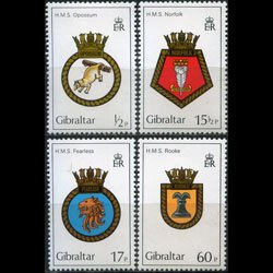 GIBRALTAR 1982 - Scott# 431-4 Navy Crests Set of 4 NH