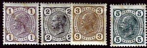 Austria SC#86a-89a Mint F-VF hr...Worth a close look!!