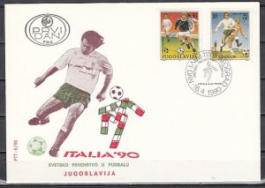 Yugoslavia, Scott cat. 2038-2039. World Cup Soccer issue. First day cover. ^