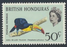 British Honduras SG 210 SC # 175 MLH  Birds Toucan  see scans