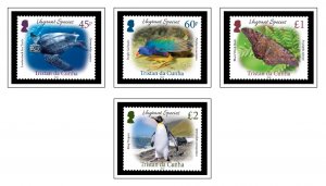 COLOR PRINTED TRISTAN DA CUNHA 2011-2020 STAMP ALBUM PAGES (45 illustr. pages)