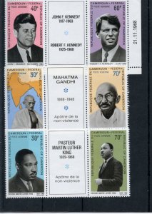 GABON SCOTT #C111/16 ADVOCATES NON-VIOLENCE JFK GANDHI ML KING GUTTERS  MINT NH