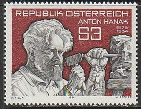 1984 Austria - Sc 1265 - MNH VF - 1 single - Anton Hanak, Sculptor