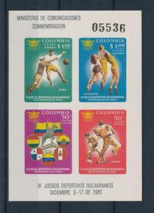 [46314] Colombia 1961 Sports Football Basketball Baseball MNH Sheet