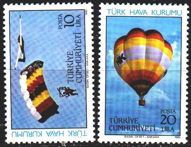 Turkey. 1985. 2703-4. Parachute, balloon. MNH.