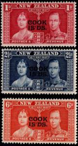 Cook Islands Scott 109-111 MNH** Overprint set