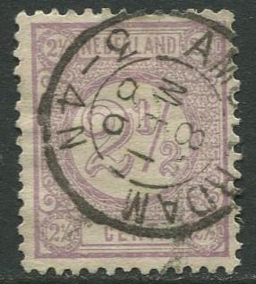 Netherland - Scott 37 - Numerals -1876- Used - Single 2.5c stamp