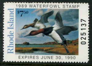 RI1 US $7.50 Rhode Island Waterfowl Stamp, MNH